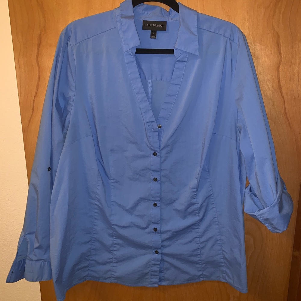 Blue button up shirt